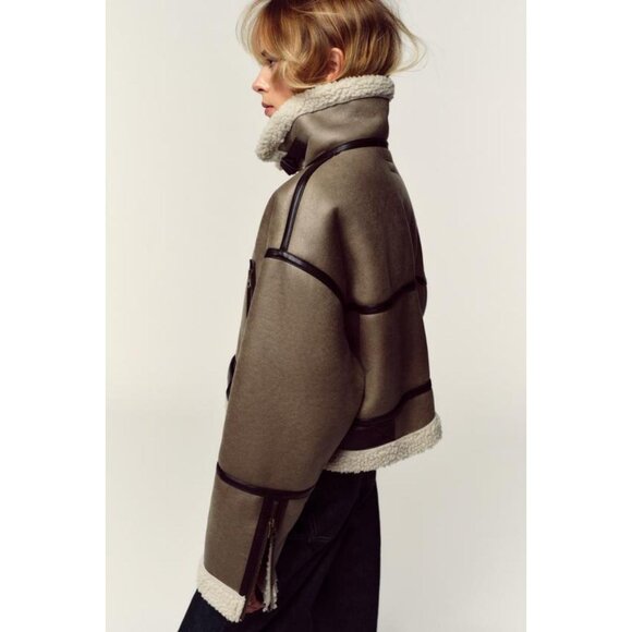 ZARA SHORT DOUBLE-FACED JACKET - Picture 5 of 10
